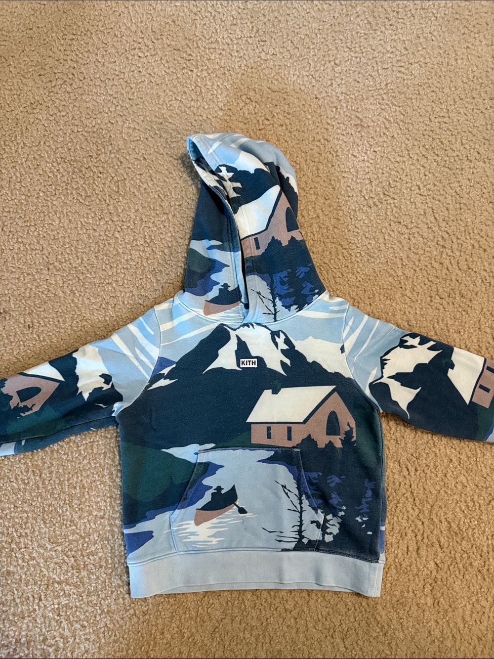 KITH Kids Blue Mountain Print Hoodie Top